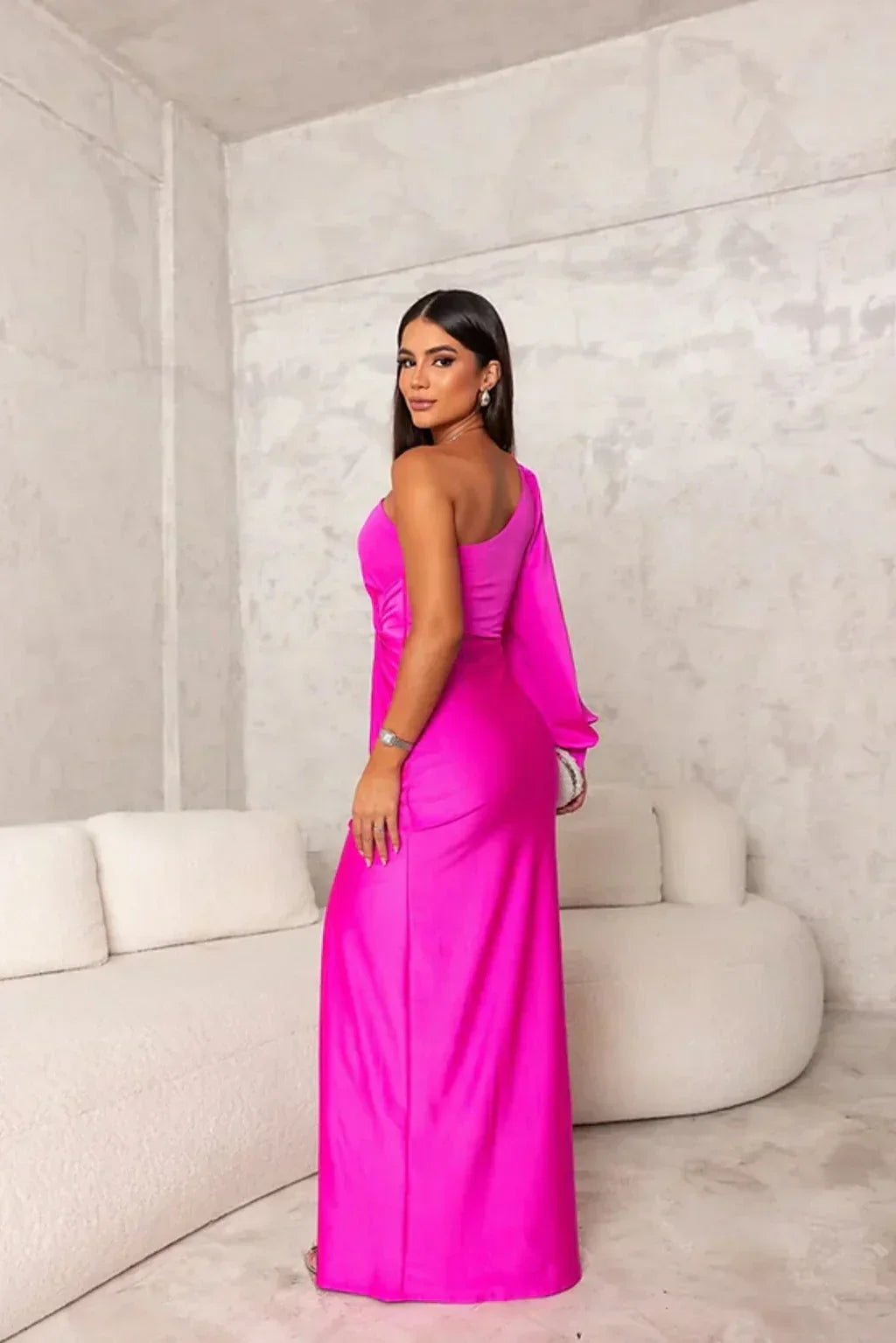 Lorna™ Elegant One-Shoulder Maxi Dress