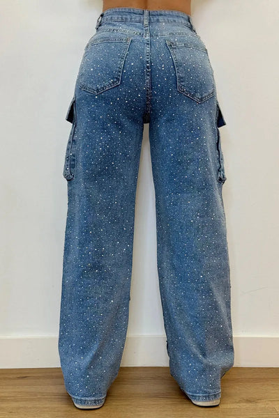 Lexy™ Rhinestone Cargo Jeans