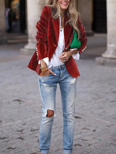 Elegant Velvet Blazer