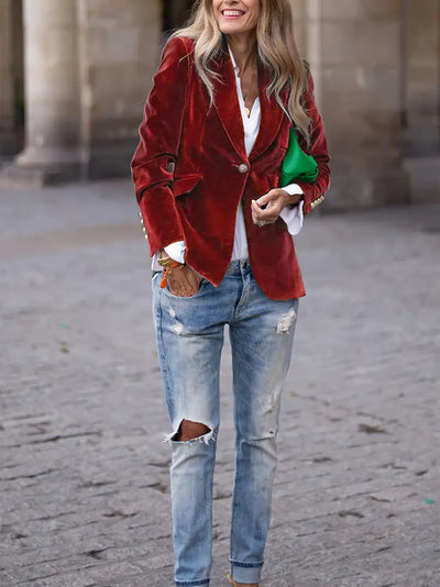 Elegant Velvet Blazer