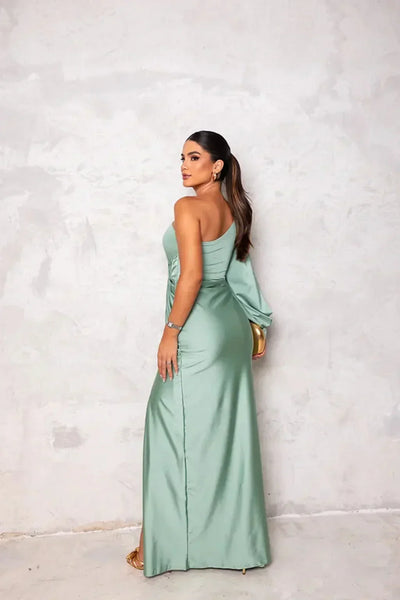 Lorna™ Elegant One-Shoulder Maxi Dress