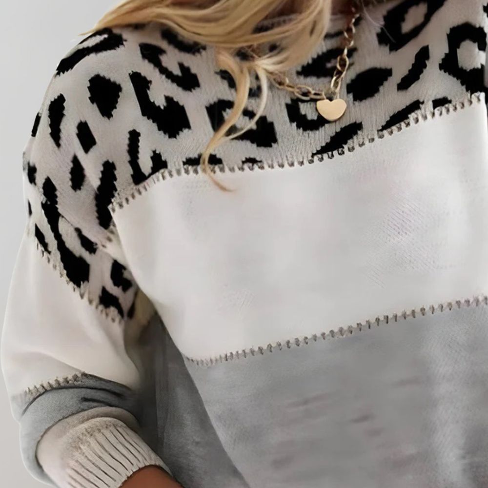 Cheyenne™ Casual Sweater with Leopard Design