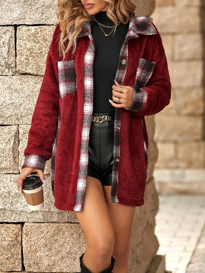 Livia™ Plaid Plush Coat