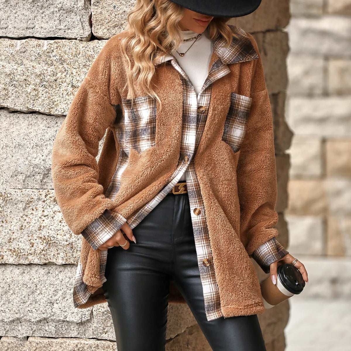 Livia™ Plaid Plush Coat