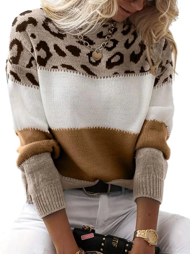 Cheyenne™ Casual Sweater with Leopard Design