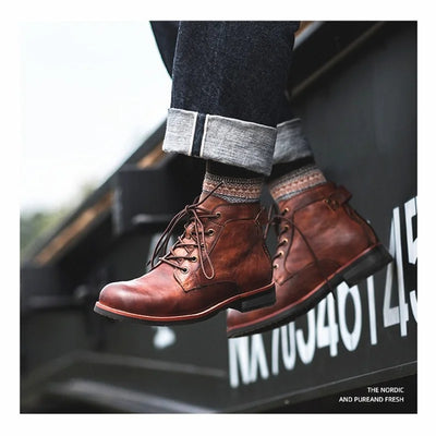 Patrick™ Lace-up Leather Boots - Navenport