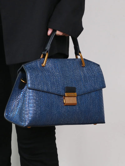 Cocio Embossed Snake-Print Bag