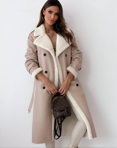 Amelia™ | Luxe Sherpa-Lined Trench Coat - Navenport