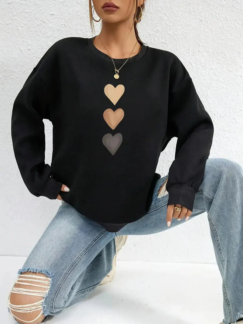 Arabella™ Loose Jumper With Heart Design