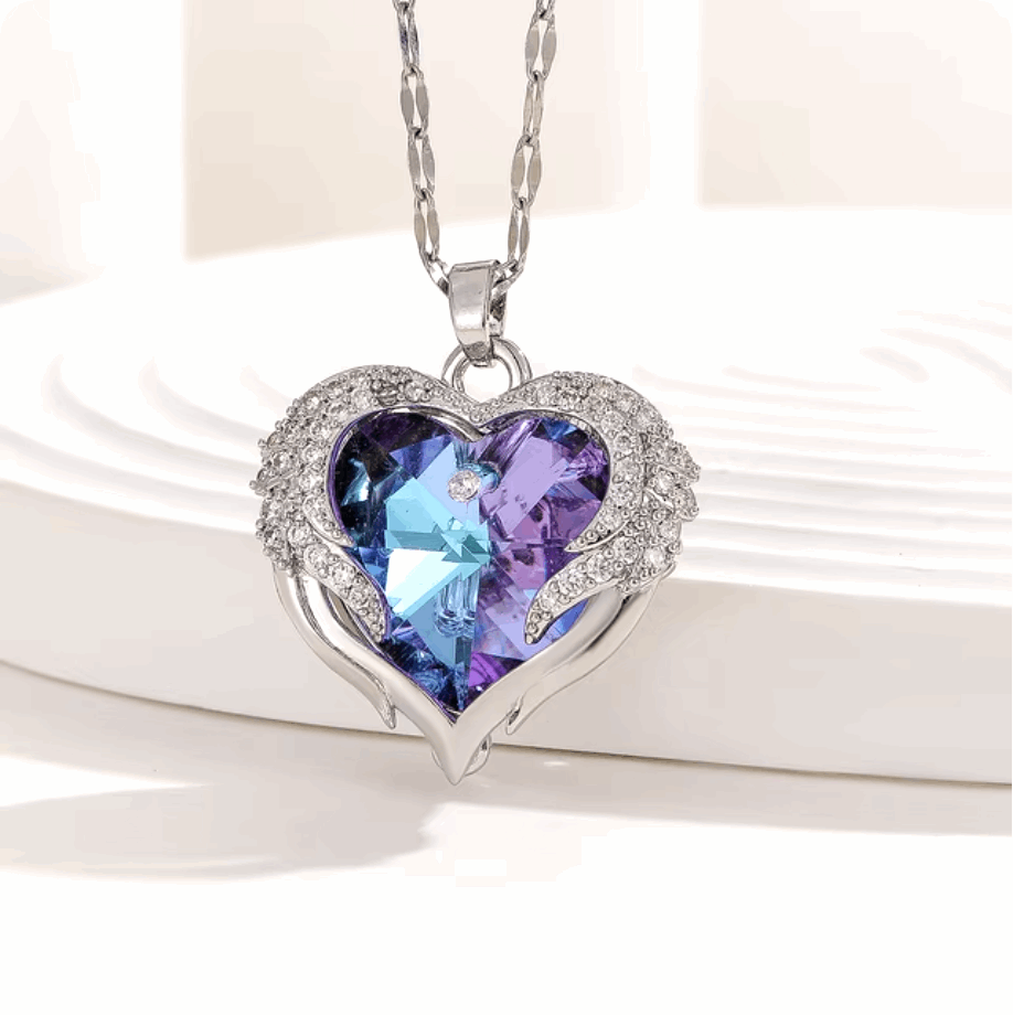 Ocean Crystal Heart Necklace