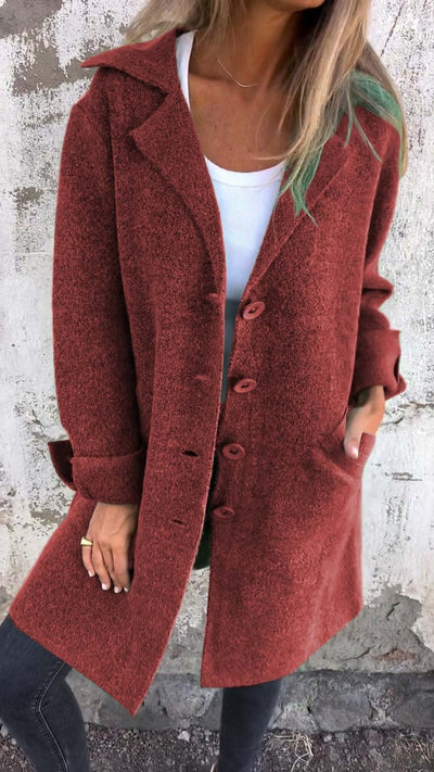 Seraphina™ Casual Single-Breasted Wool Coat