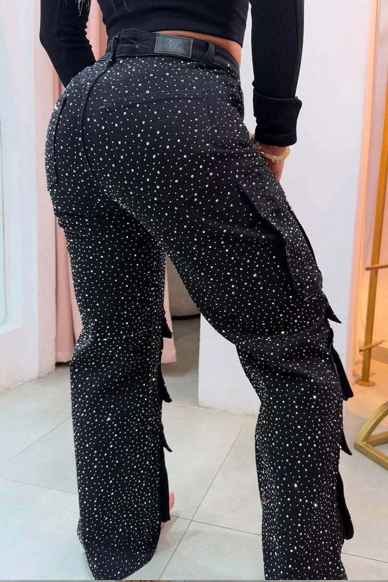 Lexy™ Rhinestone Cargo Jeans