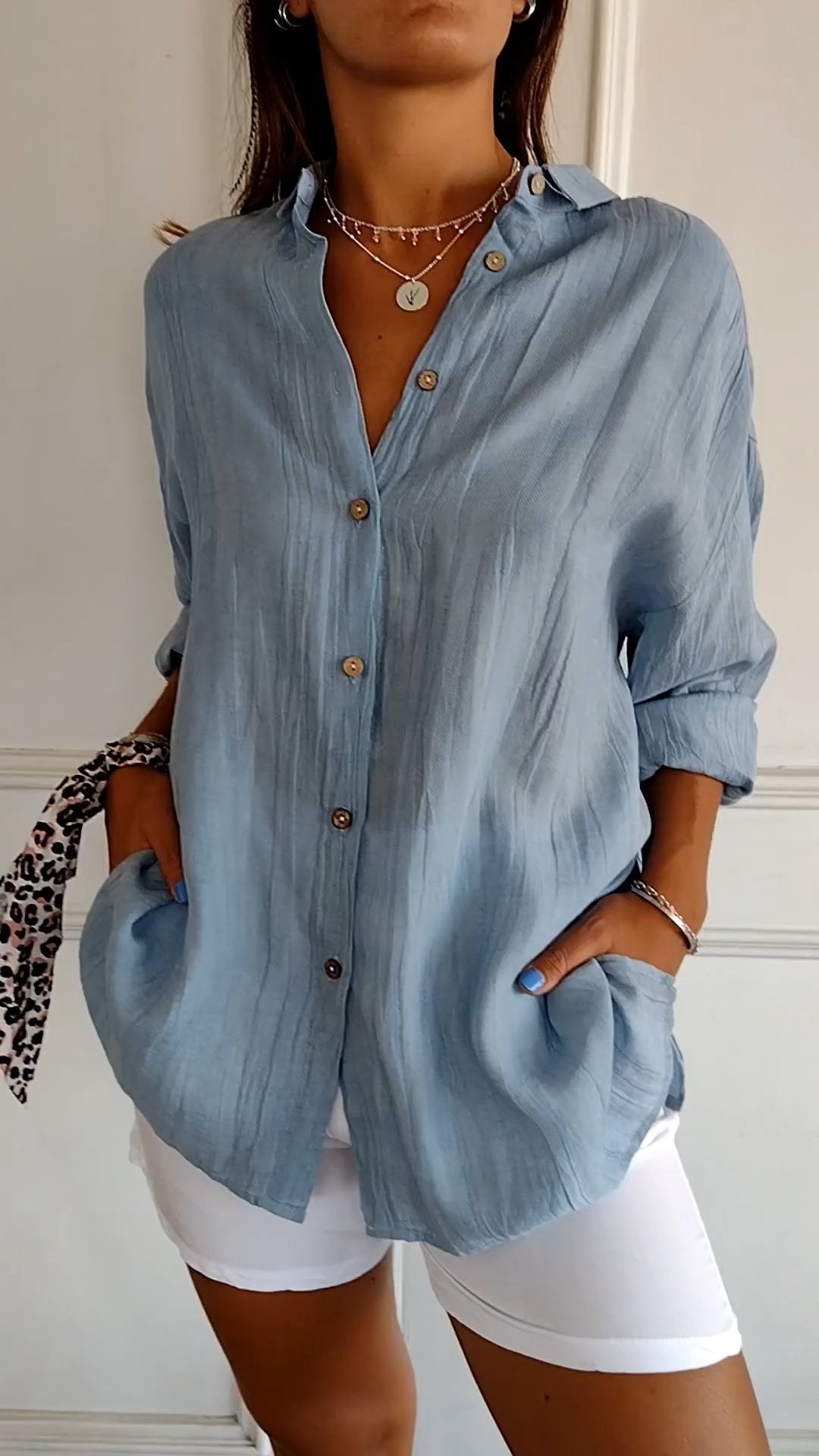 Sasha™ Stylish Pleated Blouse