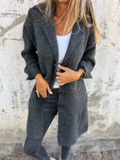 Seraphina™ Casual Single-Breasted Wool Coat