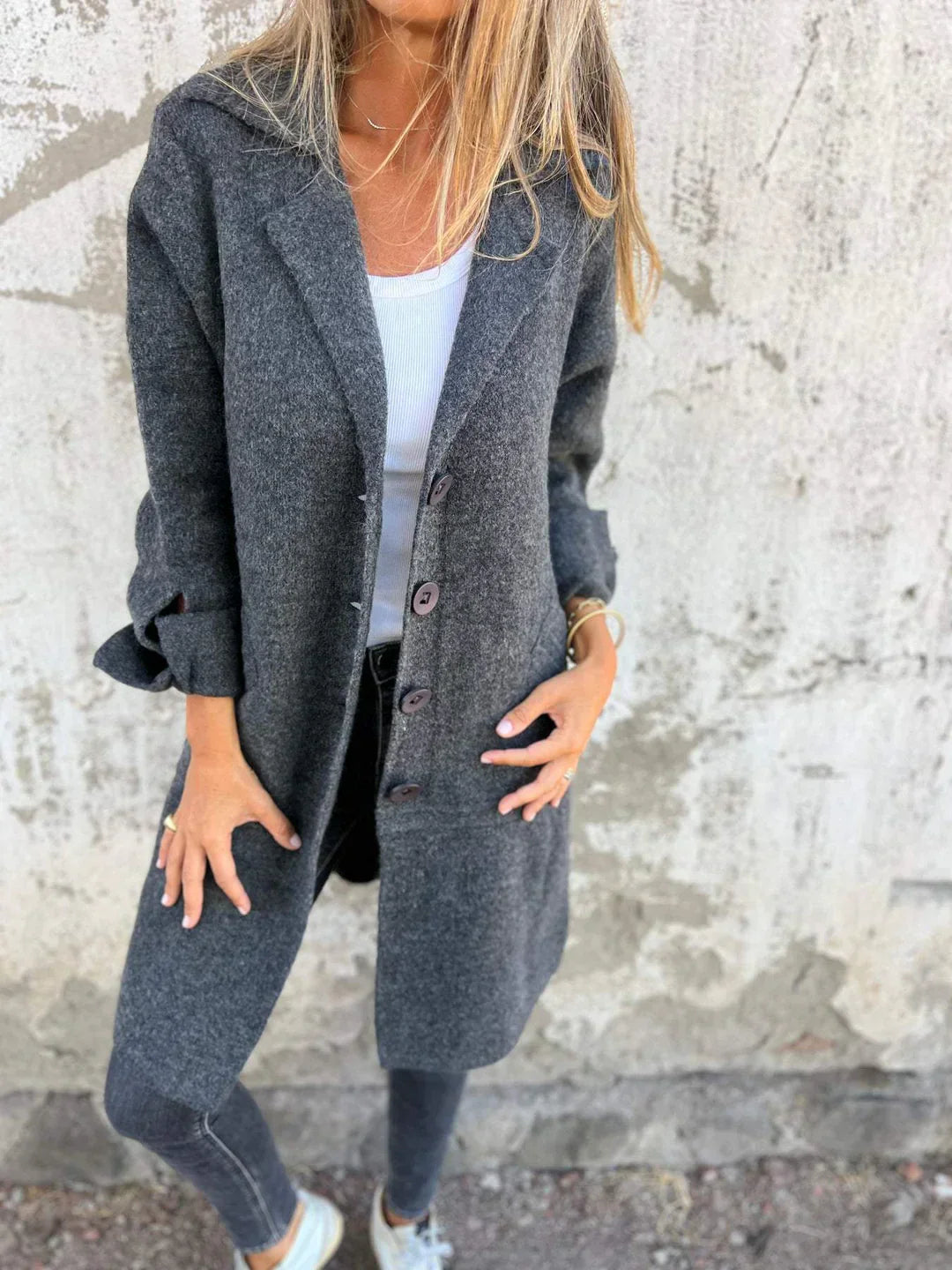 Seraphina™ Casual Single-Breasted Wool Coat