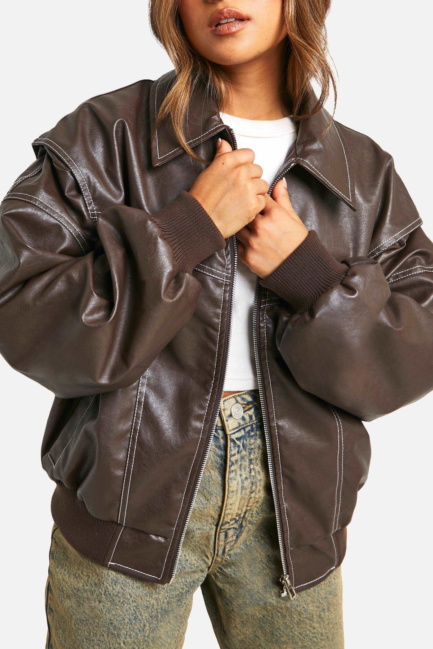 Bella™ Leather bomber jacket