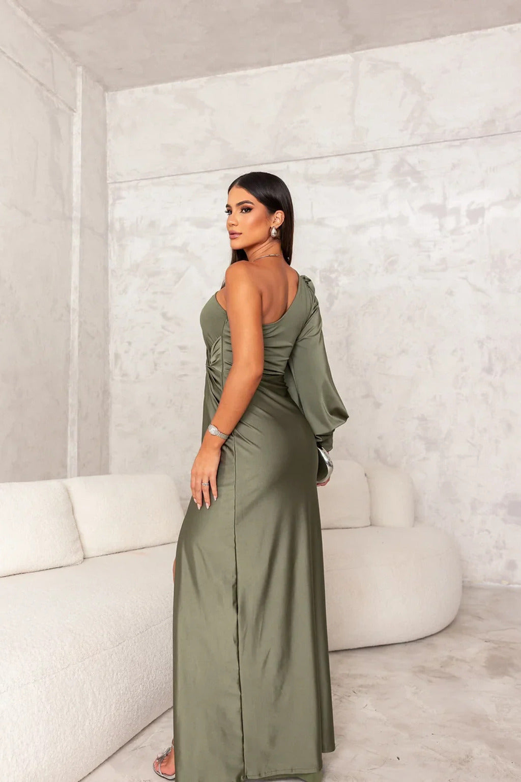 Lorna™ Elegant One-Shoulder Maxi Dress